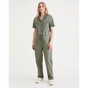 Dockers Utility Jumpsuit Coverall Boilersuit Camo Green Women's Size Medium NEW